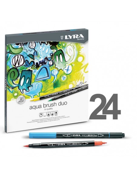Comprar Marcador Lyra Aqua Brush Duo C/24 | Brush Pen | Lyra