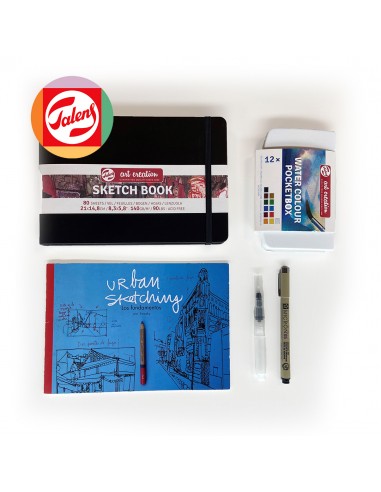 Comprar Set Urban Sketching Black Edition | Aguarela em Tubo 10ml. e 1/2 pastinha | Talens