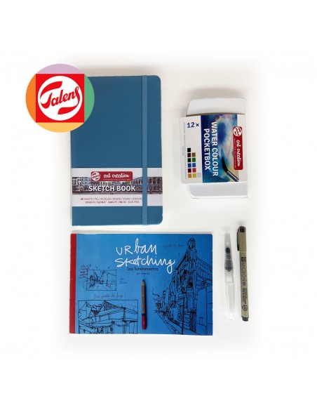 Comprar Set Urban Sketching Blue Edition | Aguarela em Tubo 10ml. e 1/2 pastinha | Talens