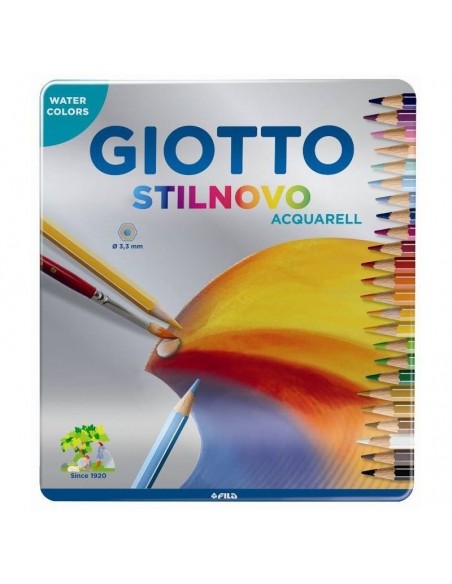 Comprar Lápis cor Giotto Stilnovo Acquarell cx. Metal c/24 | Pintura | Giotto