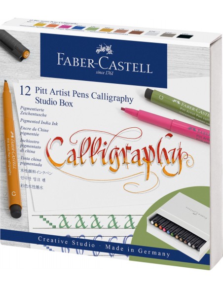 Comprar Studio Box C/12 Marcadores Pitt Pen Caligrafia Faber-Castell | Marcadores de feltro | Faber-Castell