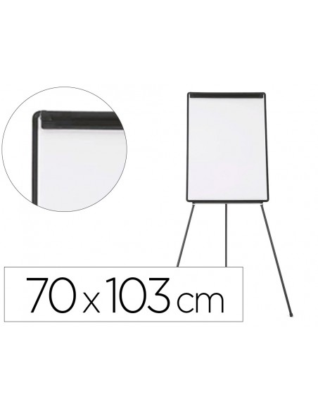 Comprar Quadro tripé c/caixilho plástico preto c/prateleira e apto para bloco papel (70x103) | Quadros Brancos | Q-Connect