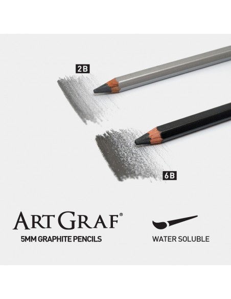 Comprar Lápis Viarco ArtGraf Aguarelável Mina 5 mm. 2B Light Grey | Lápis Graphite | Viarco