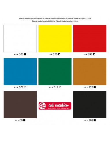 Comprar Acrílico Art Creation Set C/8 cores 12 ml. | Acrílico | Talens