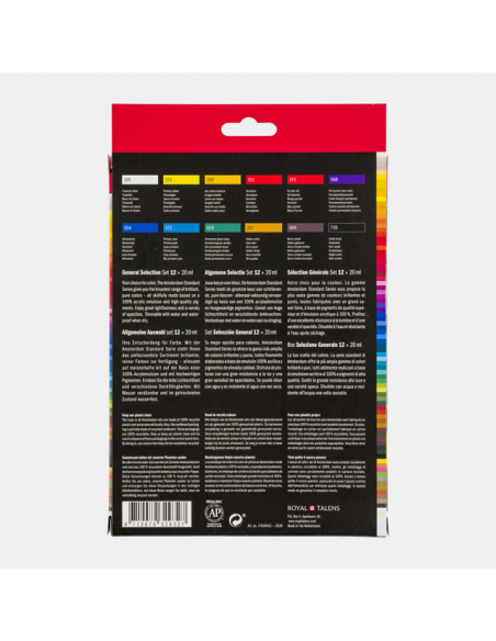 Comprar Conj. de Iniciação Acrílico Amsterdam C/12 Cores 20ml. | Acrílico | Talens
