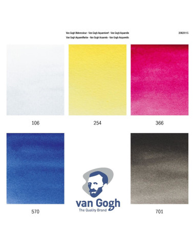 Comprar Aguarela em Tubo Van Gogh C/5 Cores Primárias | Aguarela em Tubo 10ml. e 1/2 pastinha | Talens