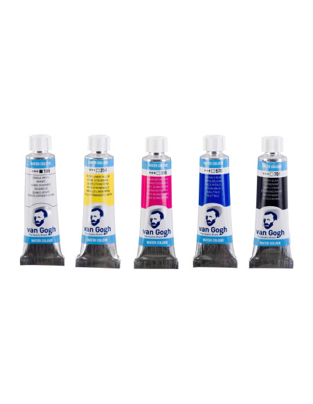 Comprar Aguarela em Tubo Van Gogh C/5 Cores Primárias | Aguarela em Tubo 10ml. e 1/2 pastinha | Talens