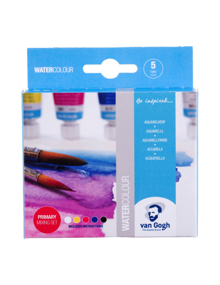 Comprar Aguarela em Tubo Van Gogh C/5 Cores Primárias | Aguarela em Tubo 10ml. e 1/2 pastinha | Talens