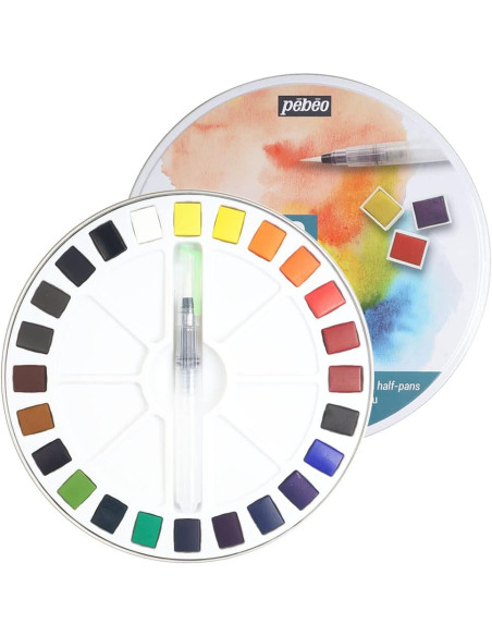 Comprar Aguarela Fine Pébéo Cx. Metal C/24 Pastilhas | Aguarela em Tubo 10ml. e 1/2 pastinha | Pébéo