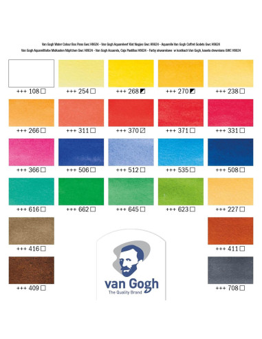 Comprar Aguarela Van Gogh Caixa Madeira C/24 | Aguarela em Tubo 10ml. e 1/2 pastinha | Van Gogh
