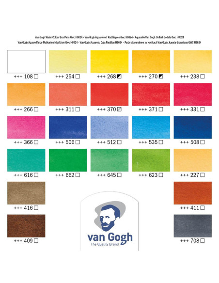 Comprar Aguarela Van Gogh Caixa Madeira C/24 | Aguarela em Tubo 10ml. e 1/2 pastinha | Van Gogh