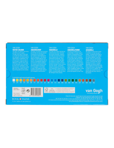 Comprar Aguarela Van Gogh Caixa Madeira C/24 | Aguarela em Tubo 10ml. e 1/2 pastinha | Van Gogh