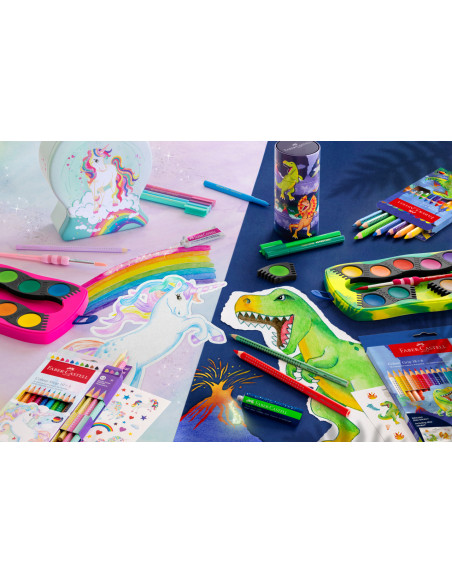 Comprar Lápis de Cor Faber-Castell Jumbo Grip 8 + 2 Metálicos ( Dino ) | Lápis de Cor Aguareláveis | Faber-Castell
