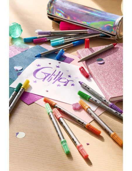 Marcadores Faber-Castell Dupla Ponta Glitter C/20 151108