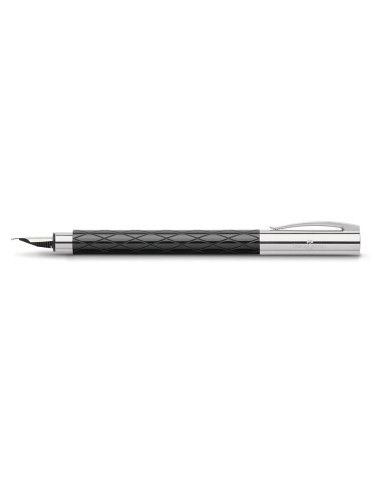 Caneta Faber-Castell Ambition Rhombus Preto M 148920 + Estojo Faber-Castell 189313