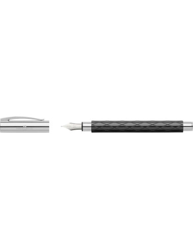 Caneta Faber-Castell Ambition Rhombus Preto M 148920 + Estojo Faber-Castell 189313