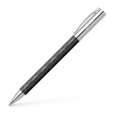 Esferográfica Faber-Castell Ambtion Rhombus Preta 148900 C/ Estojo de Pele 189313