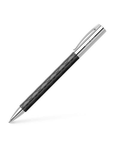 Esferográfica Faber-Castell Ambtion Rhombus Preta 148900 C/ Estojo de Pele 189313