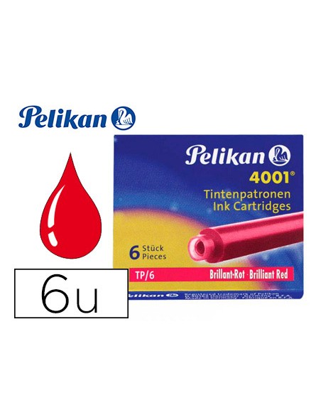 Comprar Recarga para caneta pelikan 4001 vermelho. | Tinta Permanente | Pelikan