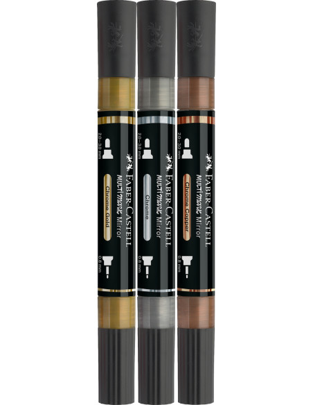 Conj. Marcadores Faber-Castell Multimark Mirror Chrome Effect 185966